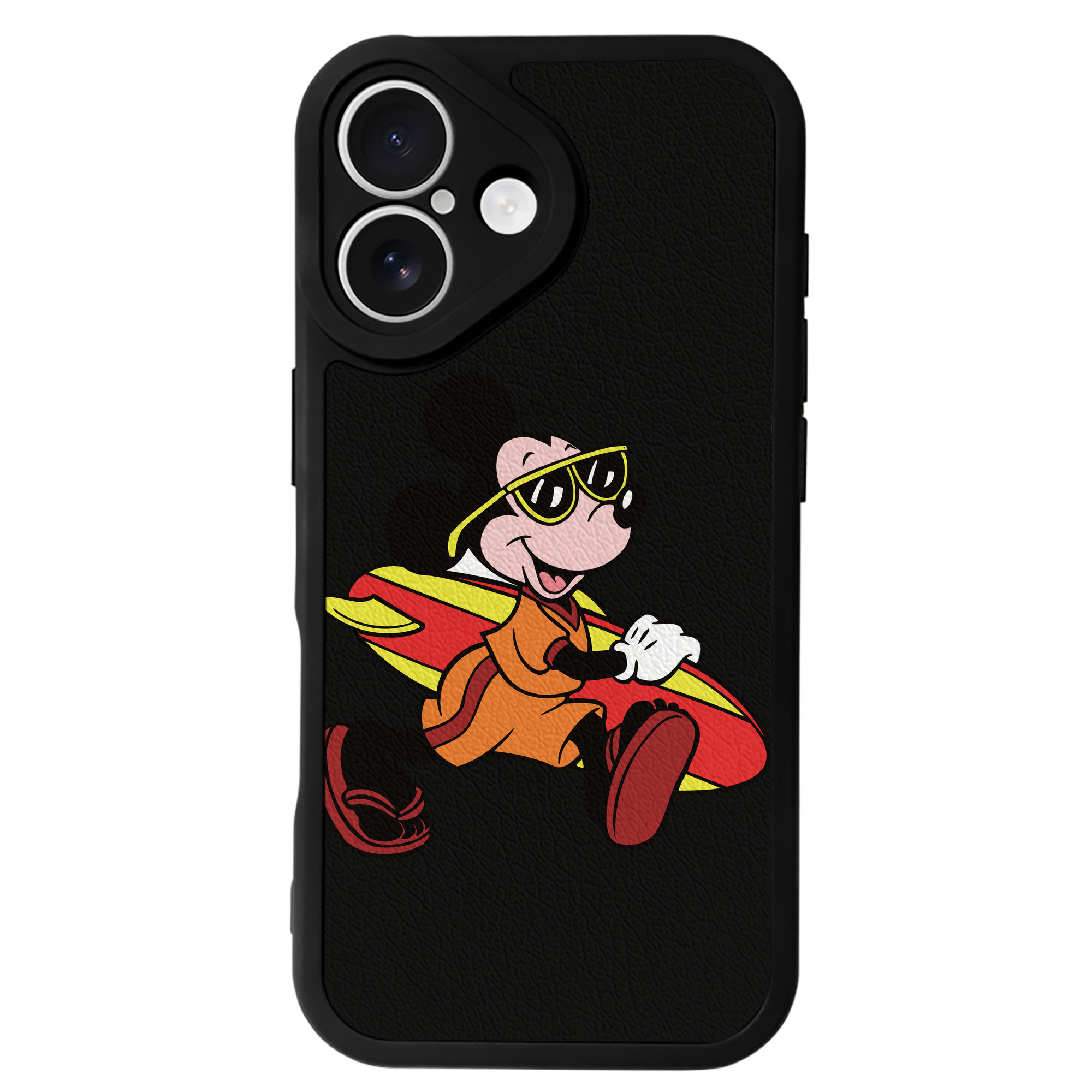 （画像用） ミッキーマウス Mickey Mouse 【iPhone 16シリーズ対応】シリコンスマホケース（レザー調） 材質：シリコン
